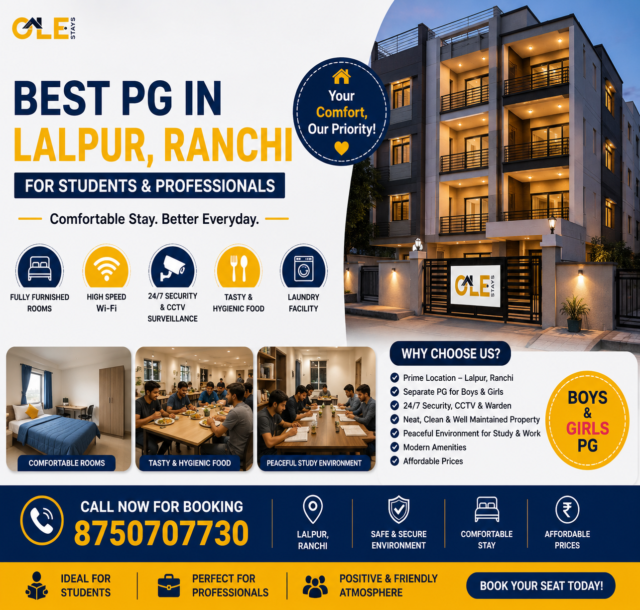 Best PG in Lalpur, Ranchi for Students and Professionals