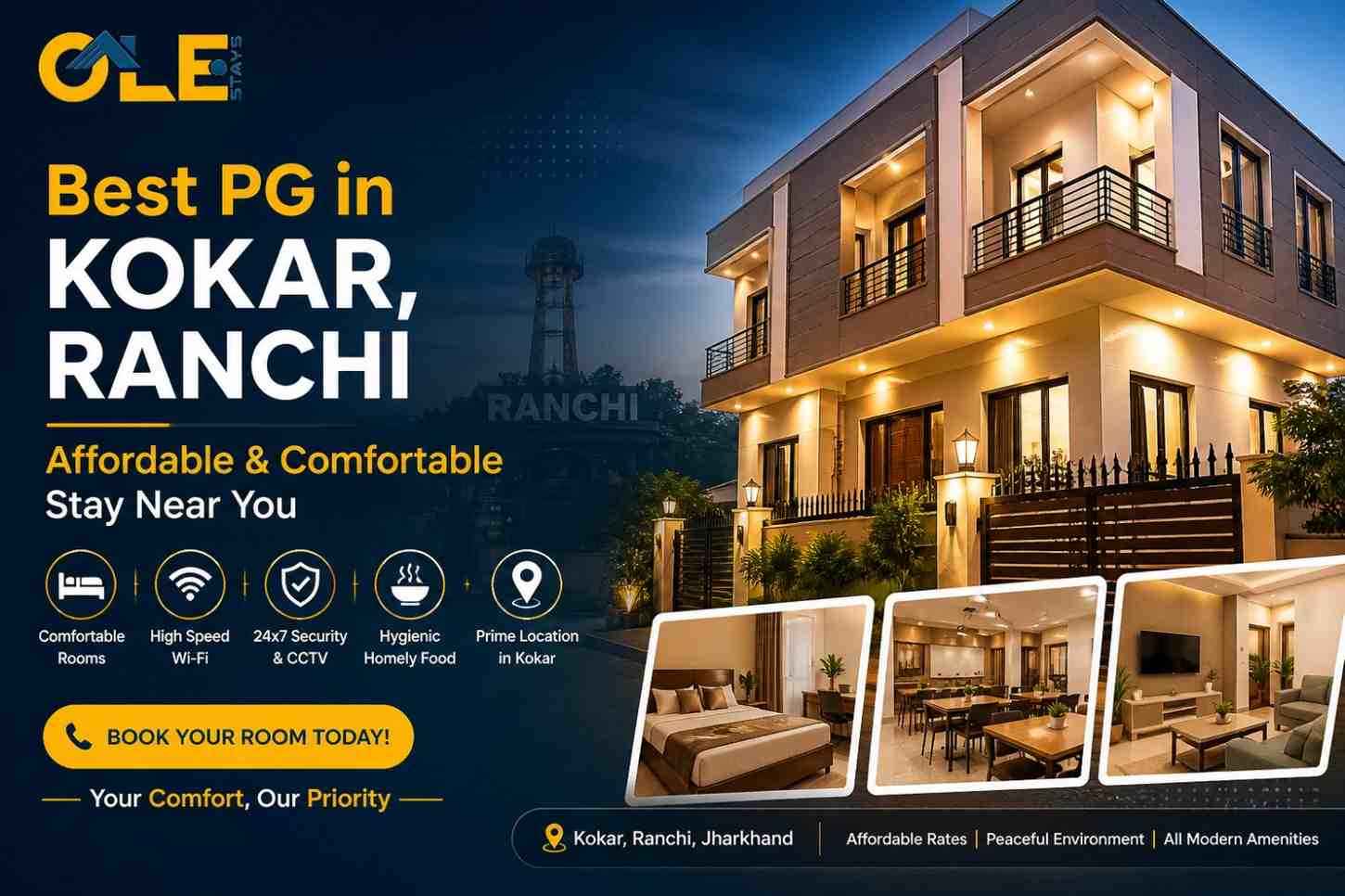 Best PG in Kokar - Ranchi Affordable & Comfortable Stay Near You